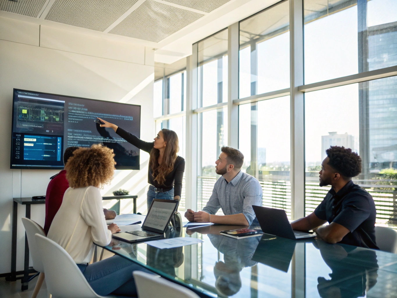 Senior cybersecurity consultants reviewing enterprise network topologies